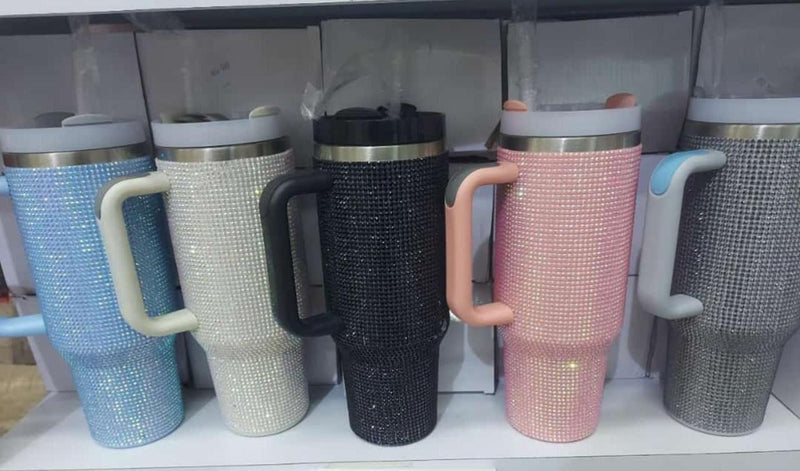 VASO TIPO STANLEY CON PIEDRAS BRILLANTES